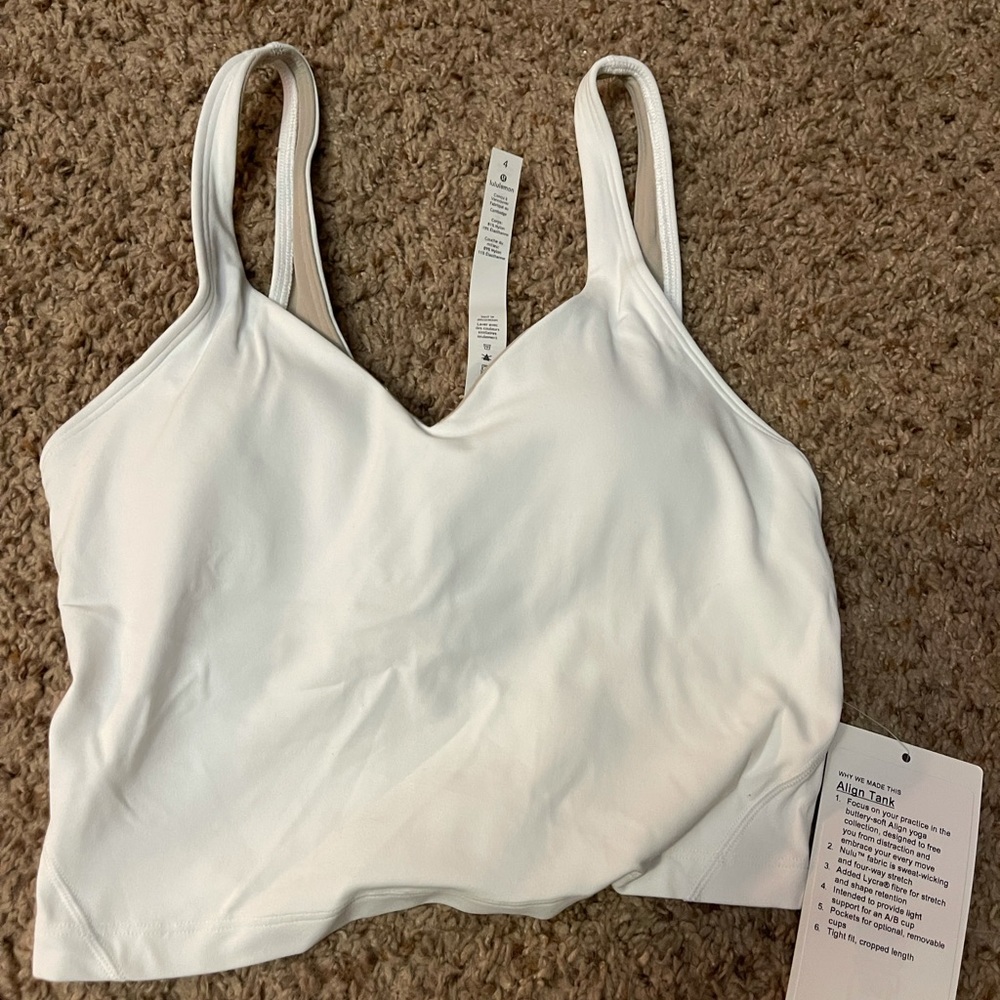 NWT Align Tank Size 4 - White